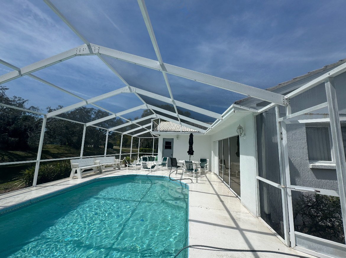 Pool deck and pool cage cleaning